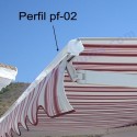 2 mt. Perfil de aluminio para toldo (PF-02) 